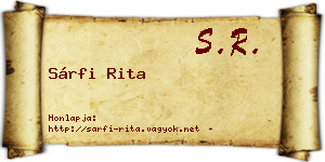 Sárfi Rita névjegykártya