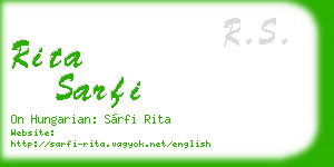 rita sarfi business card
